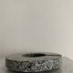Vintage round marble ashtray speckled grey -black