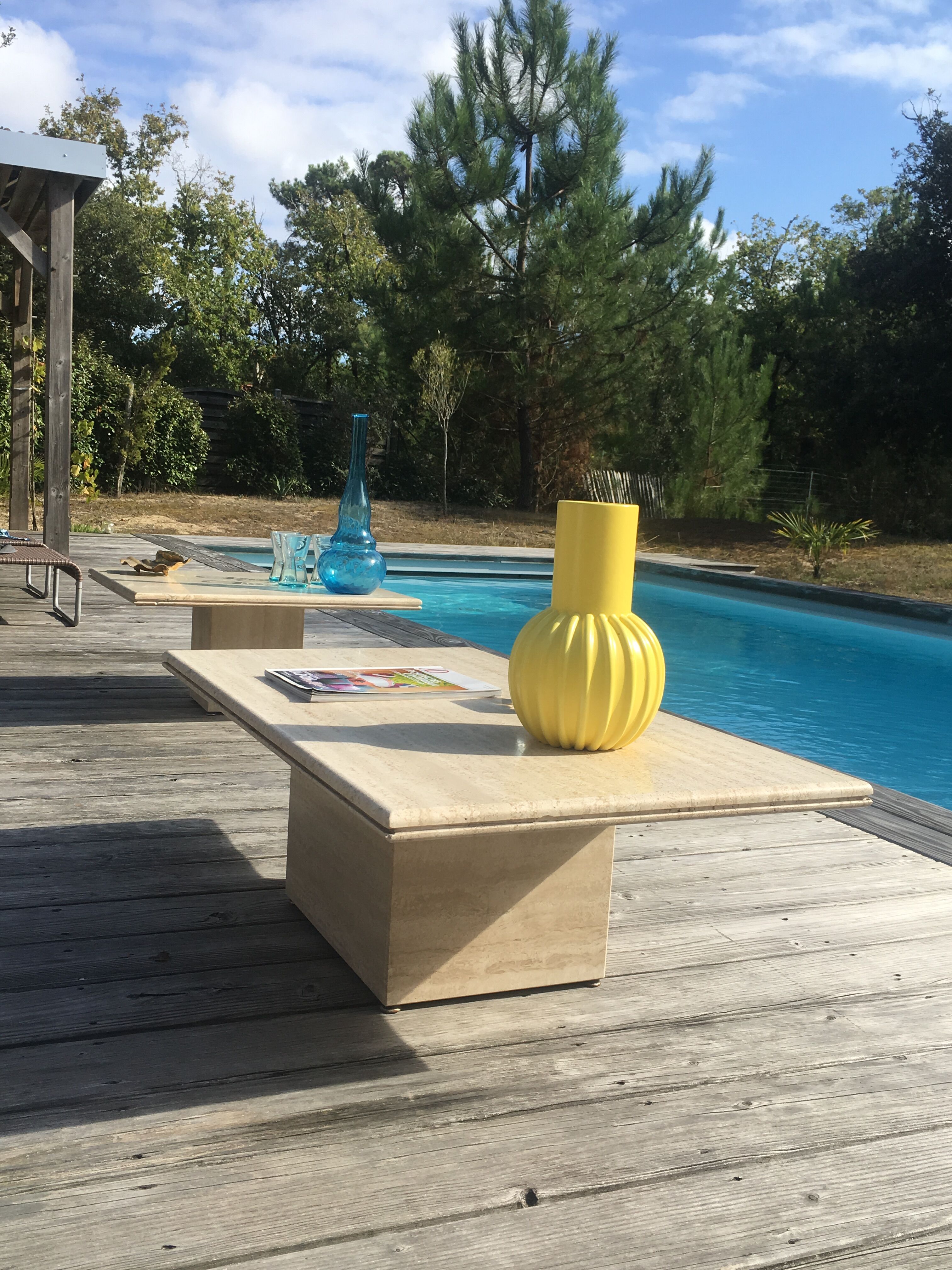 Vintage travertine coffee table