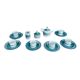 Service en porcelaine turquoise de Kahl, Allemagne, années 1960.