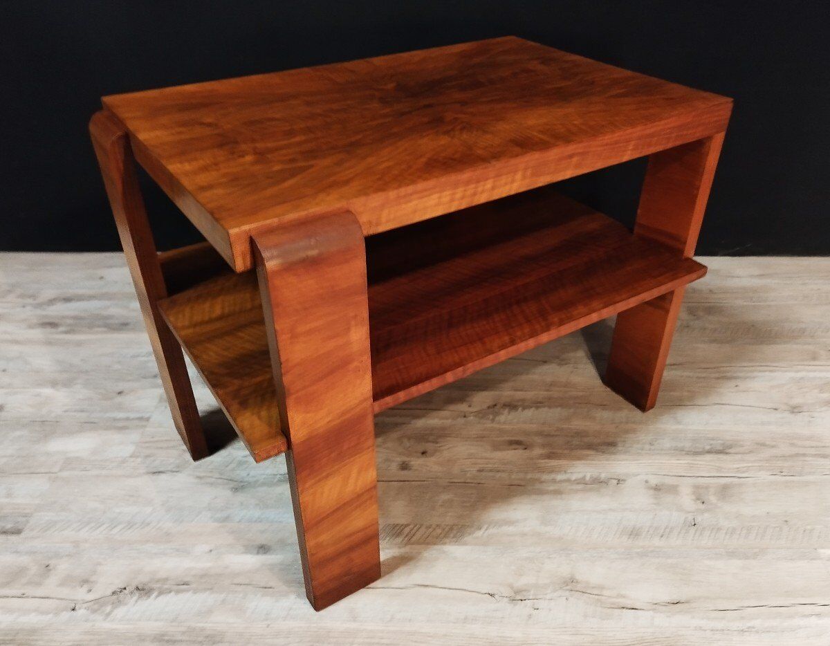 Art deco walnut coffee table