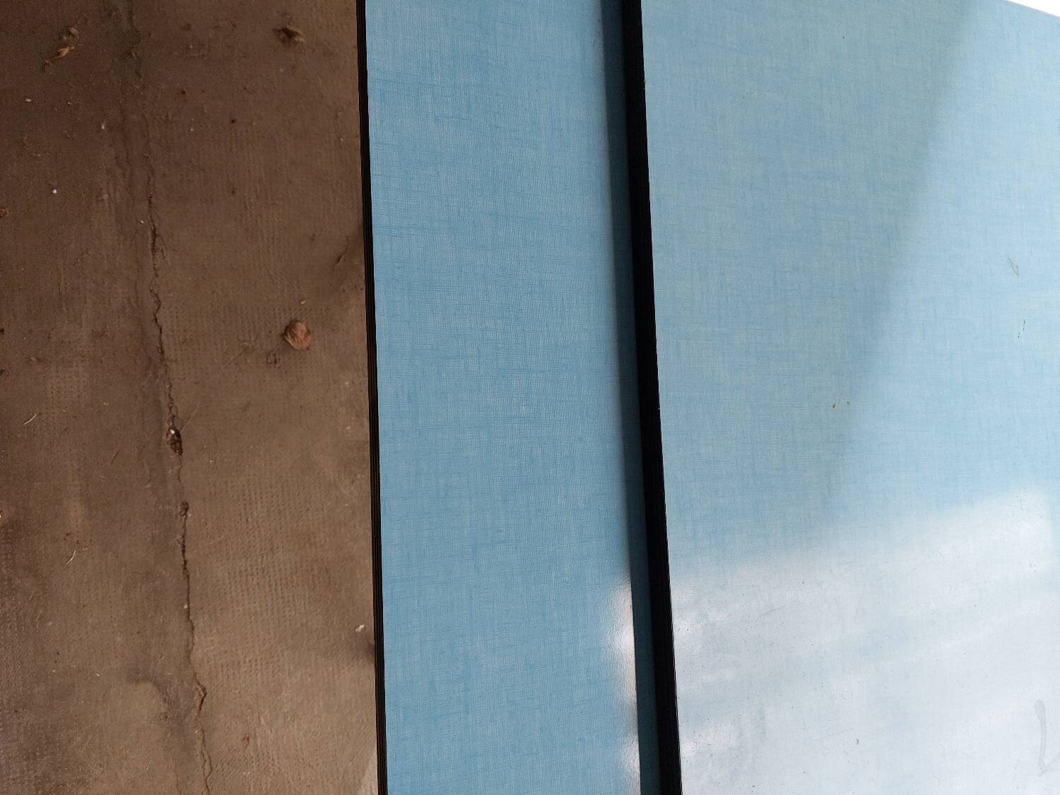 Blue formica table