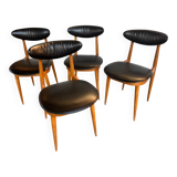 4 chaises Baumann "Licorne" 1966