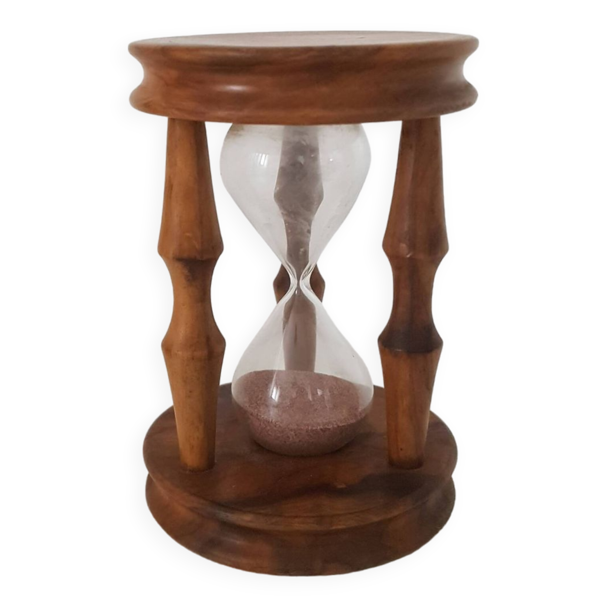 Vintage olive wood hourglass