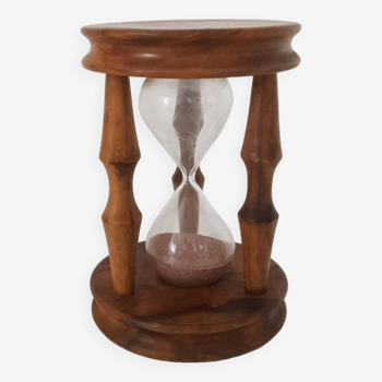 Vintage olive wood hourglass