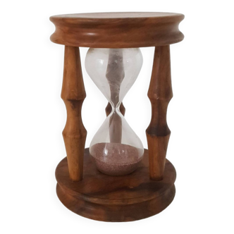 Vintage olive wood hourglass