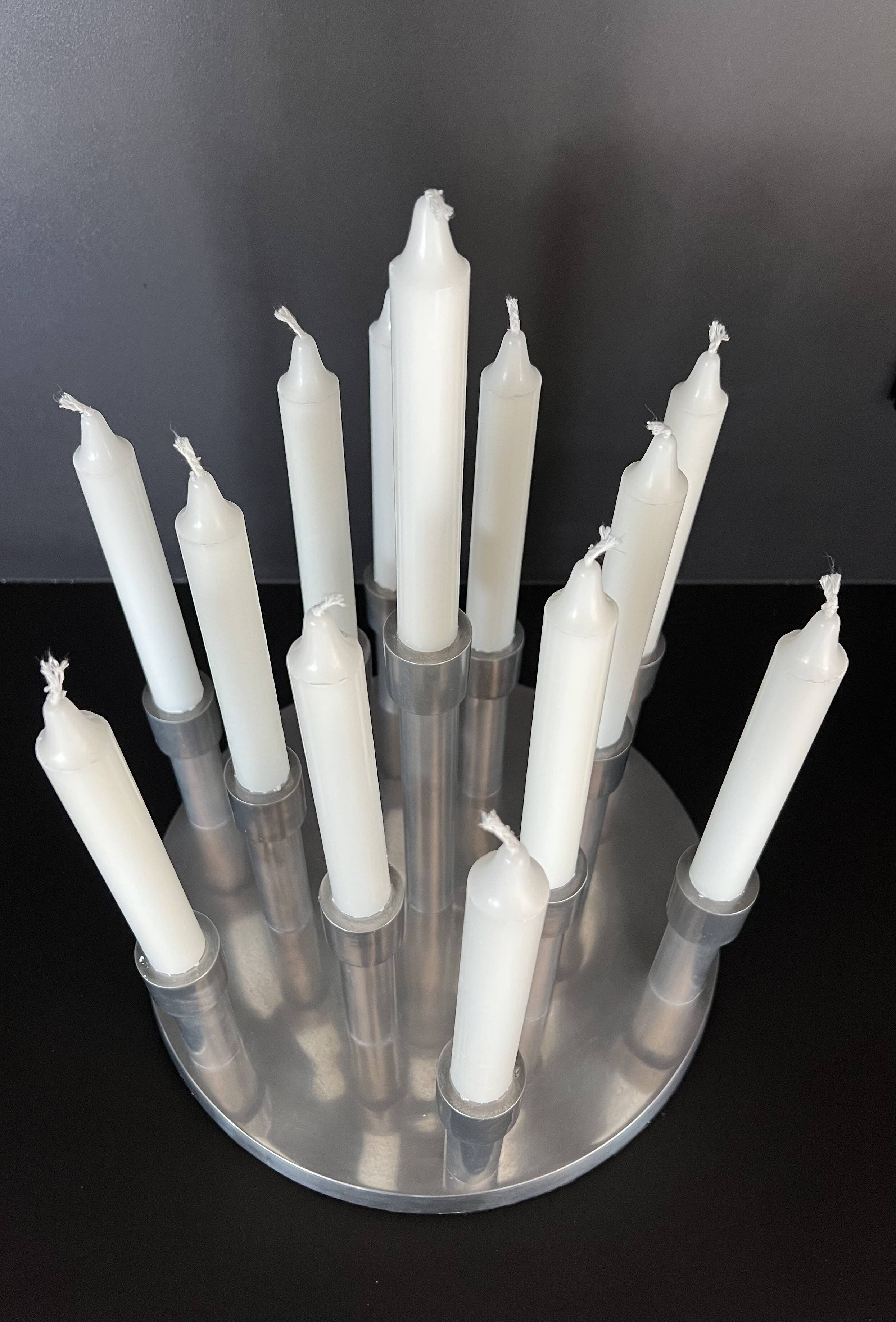 Aluminium candle holders for 13 candles, 1970s.
