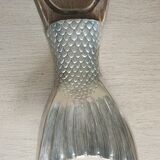 Wood/Silver Metal cutting board