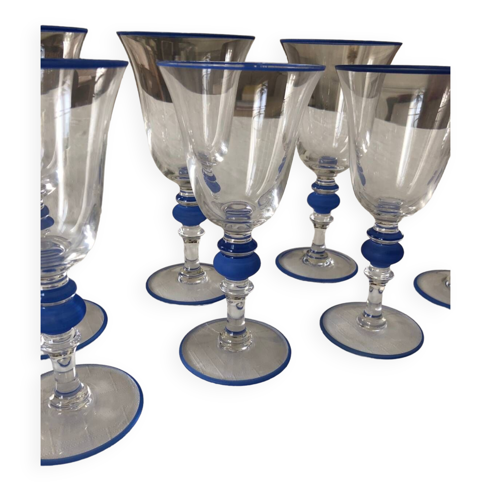 Set of 7 Paco Rabanne stemmed glasses