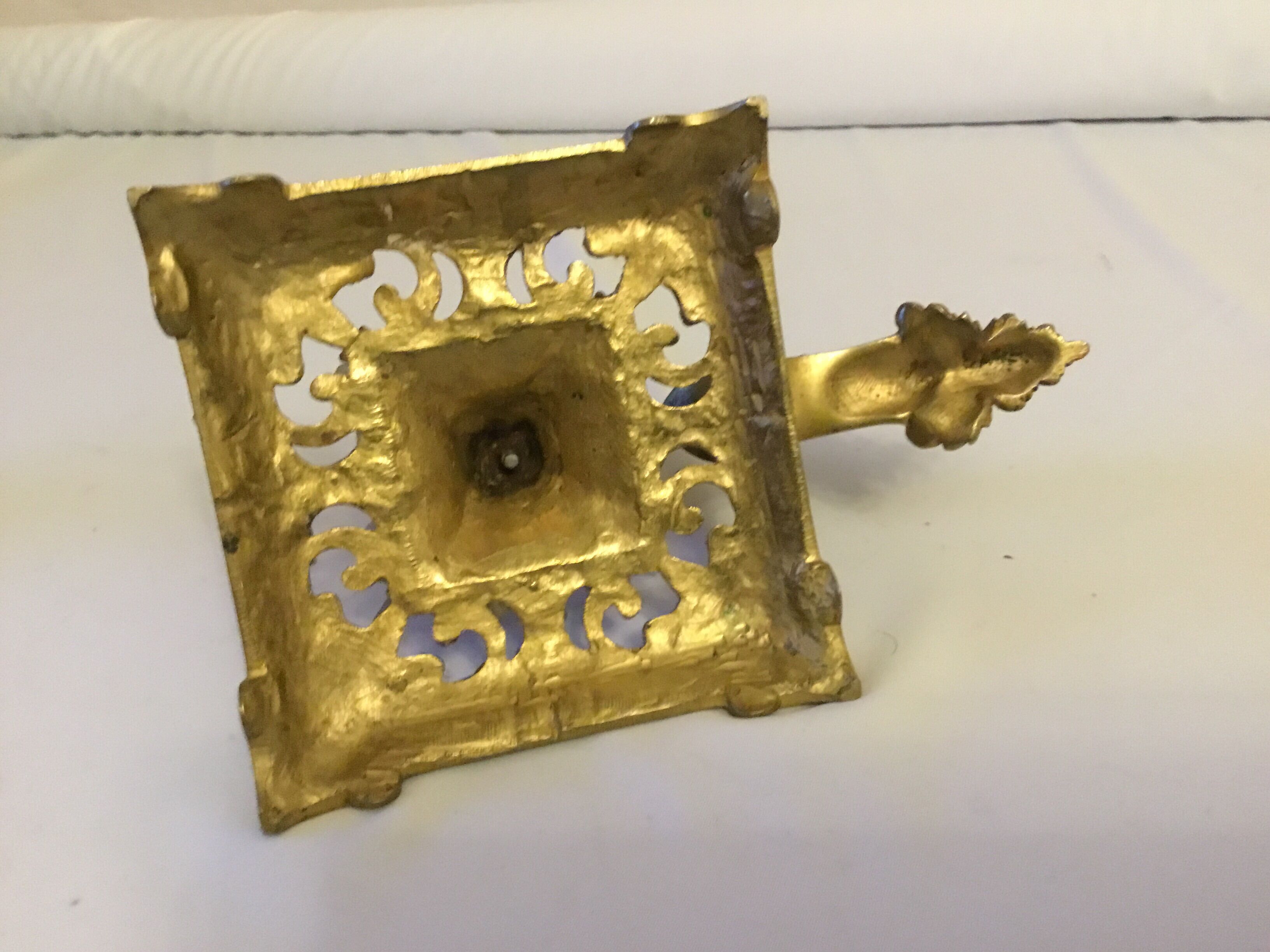 LED cellar candlestick 18- 19th open décor fleur de lys