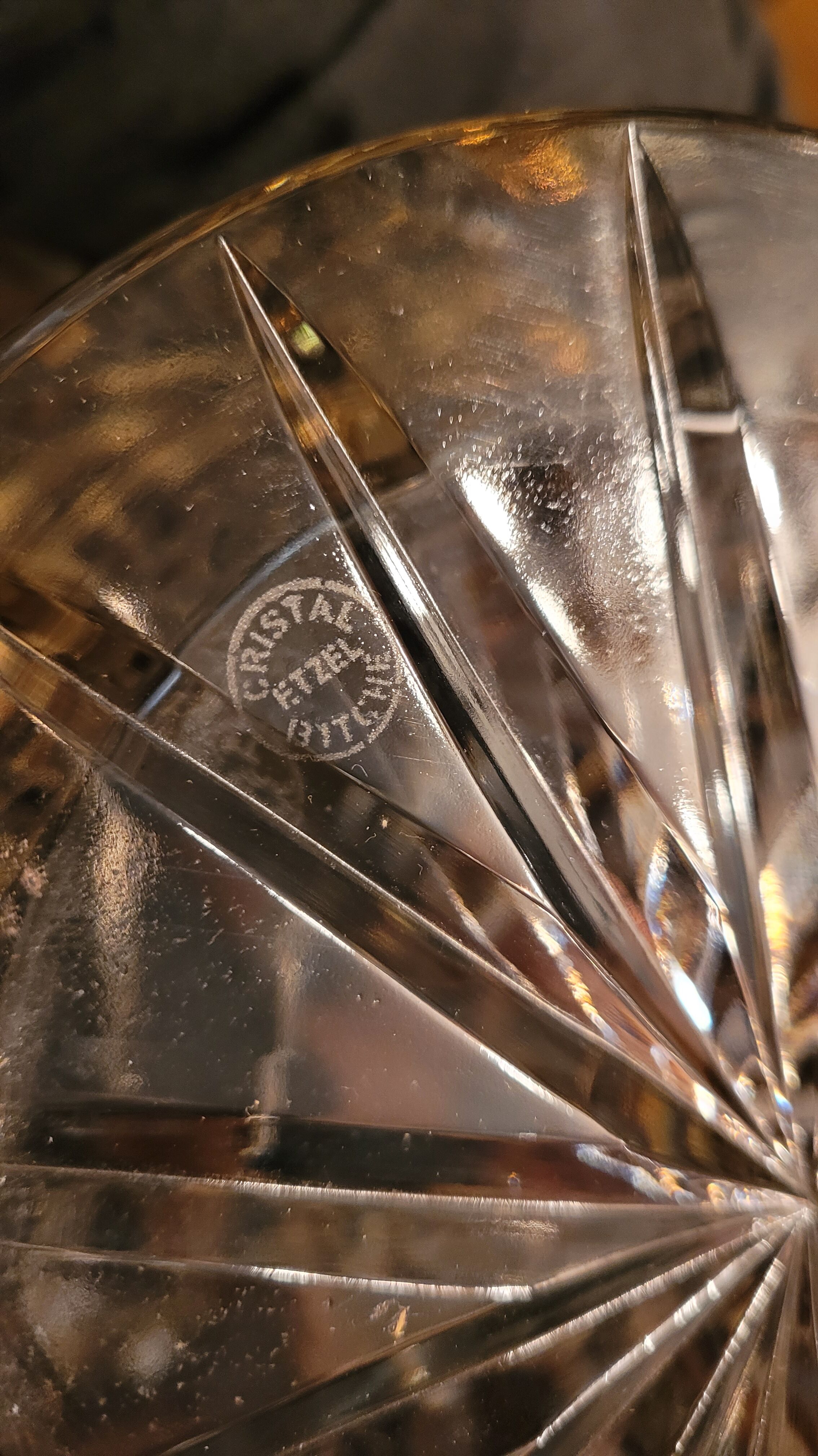 Champagne crystal bucket signed etzel Lorraine