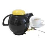 Théière en Céramique Noire et Jaune Design