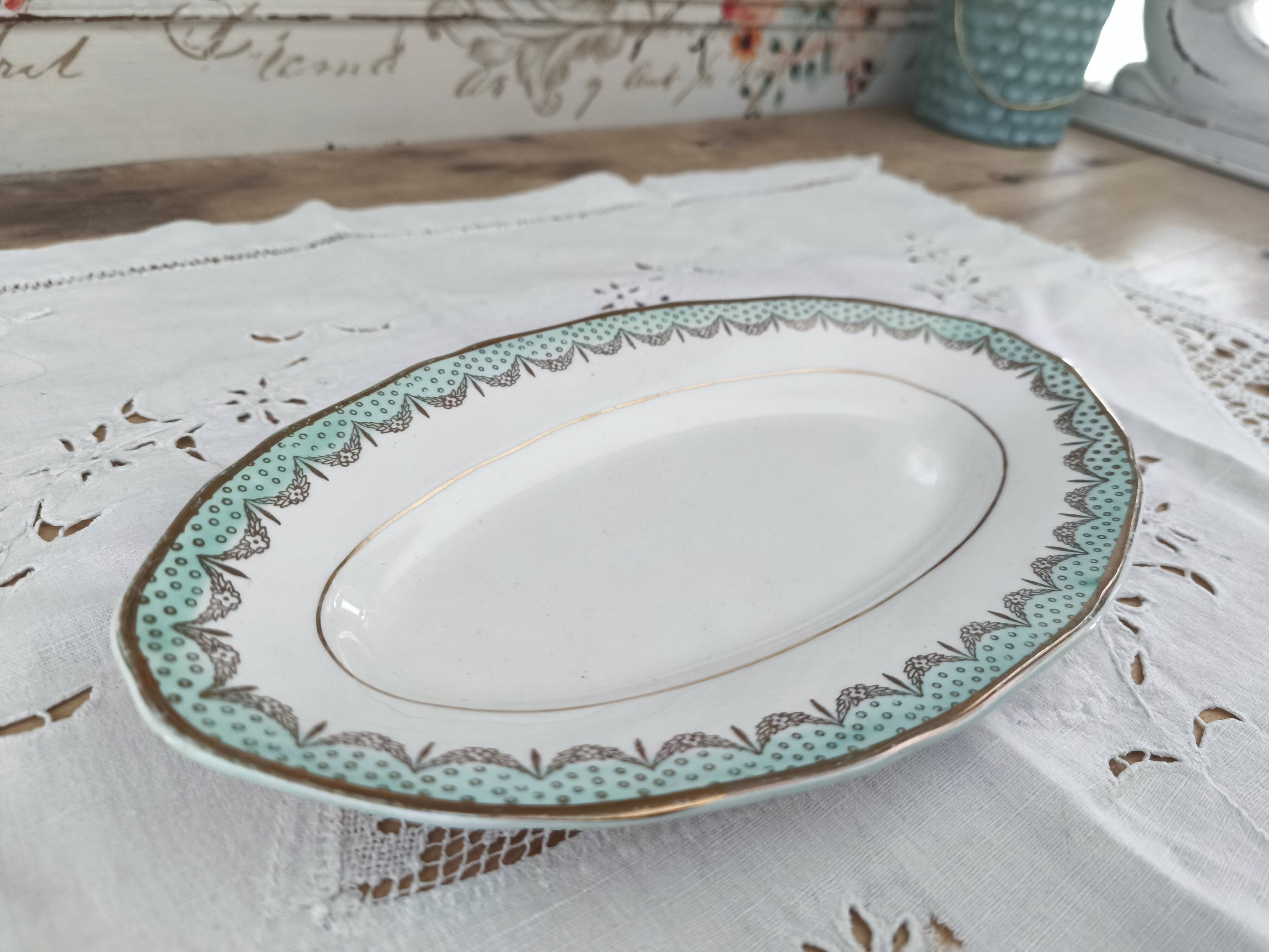 Longwy France earthenware dish Trianon model