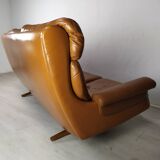 Scandinavian fawn leather sofa