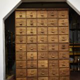 Mid century wooden apothecary drawers, 1940s, 50s
