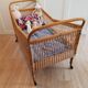 Vintage rattan baby bed