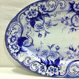 Creil and Montereau - Oval flat in faience model Flora