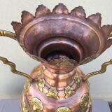 Red and yellow copper amphora oriental moorish art decoration