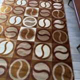 Large geometric rug from the 70s Scandinavian Space Age