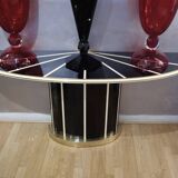Console in black and cream tinted glass