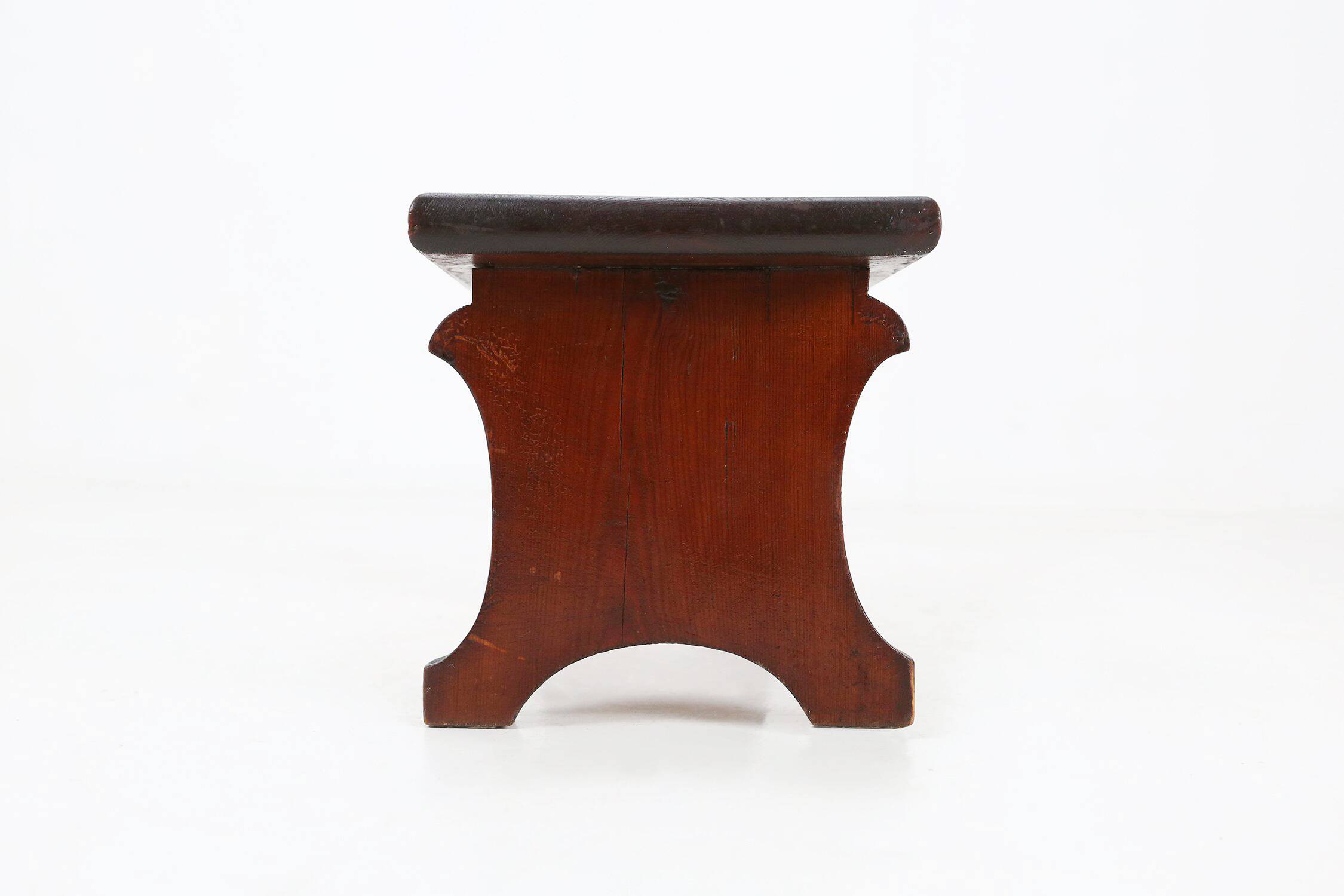 Rustic hand crafted wooden stool, France ca. 1880