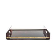 Hollywood regency brass and tortoiseshell lucite tray, Italy 1970s