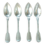 4 old large pointed spoons Christofle silver metal