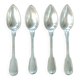 4 old large pointed spoons Christofle silver metal