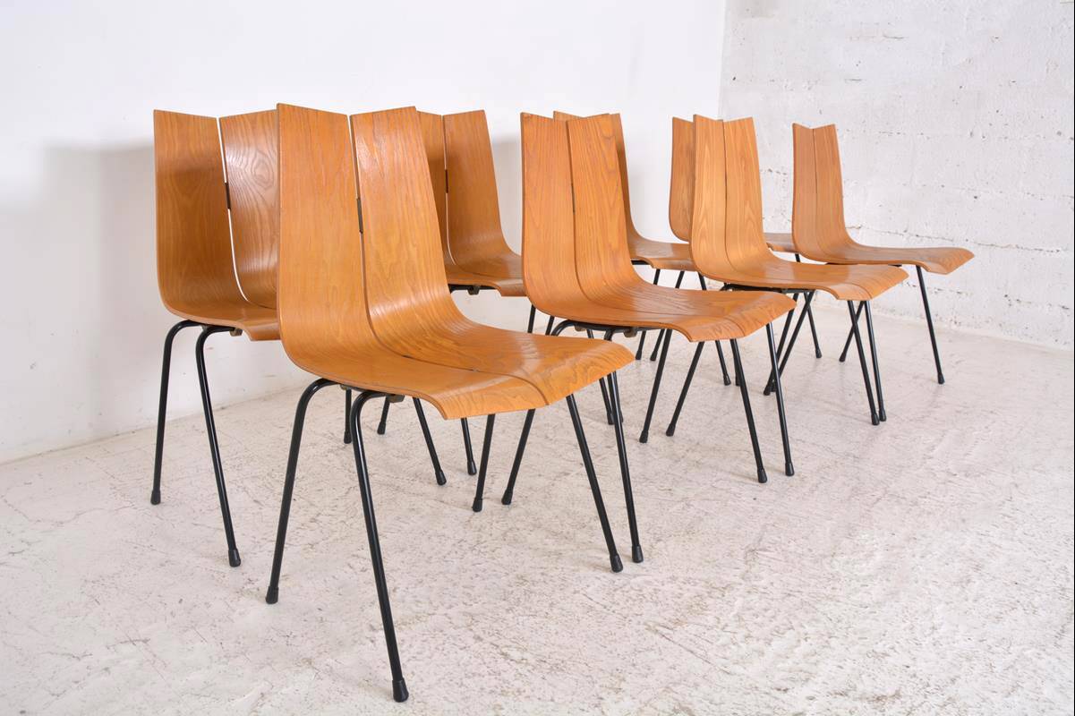 Set of 8 GA Chairs by Hans Bellmann for Horgen-Glarus, Switzerland, 1960s