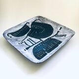 Vintage Brutalist Art Studio Ceramics Square Dish by Amphora Perignem, 1960s