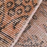 5x8 Peach Orange Handmade Wool Vintage Rug, 144x234Cm