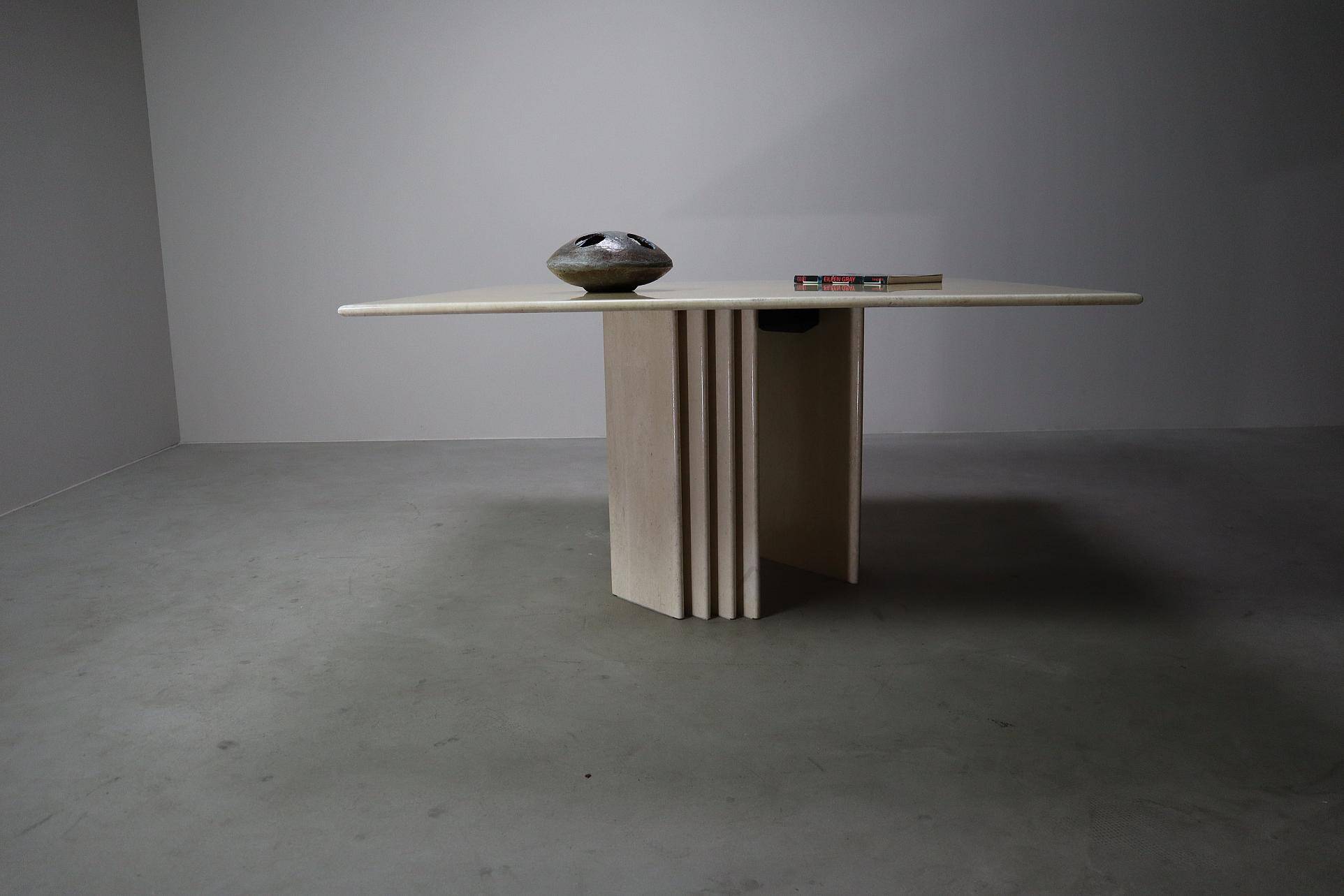 Travertine dining table, Italy 1960s