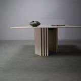 Travertine dining table, Italy 1960s