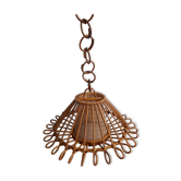 Suspension vintage rotin