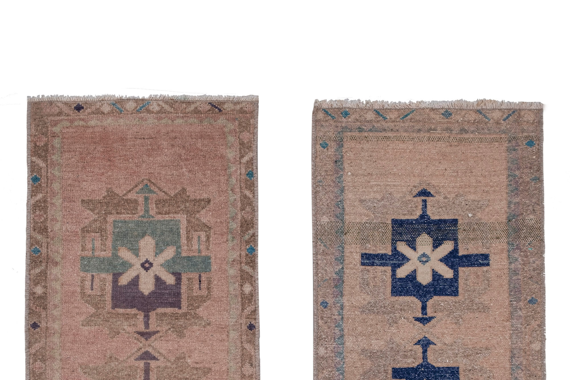 Small Distressed Turkish Rugs, 1970s, Set of 2 46 x 98 - 45 x 87 cm