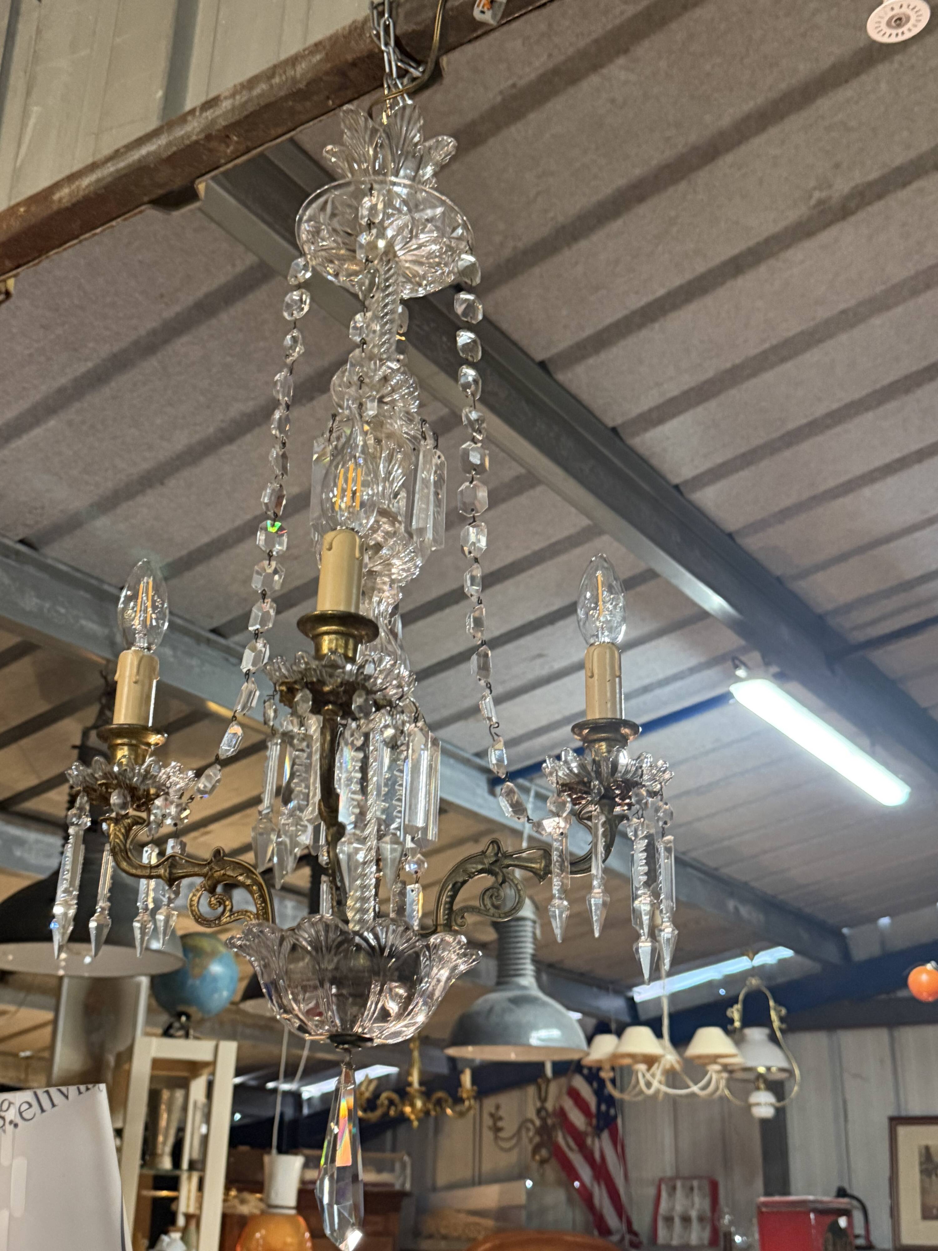 Lustre 4 feux en crsital Baccarat