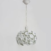 White metal floral pendant light. 1970s