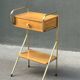 60s wooden and gold metal bedside table