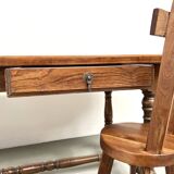 Grande table ancienne ovale en chêne massif – Circa 1900