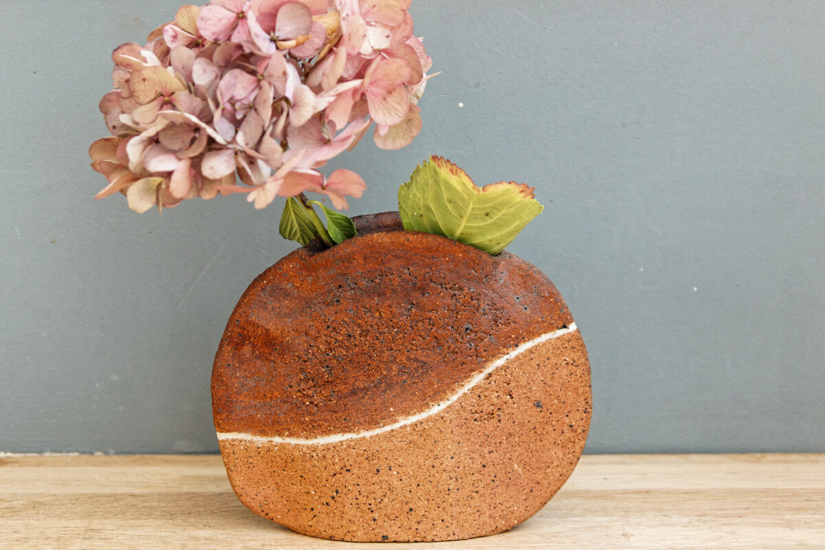 Artisanal terracotta vase
