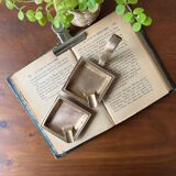 Duo of stackable bronze ashtrays