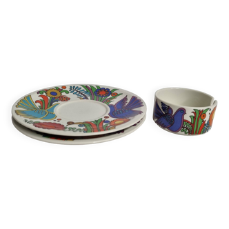 Ensemble soucoupes et sucrier "Acapulco" Villeroy et Boch