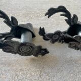 Pair of vintage deer head hooks