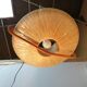 Sisal Ufo pendant lamp and vintage teak by Temde Leuchten
