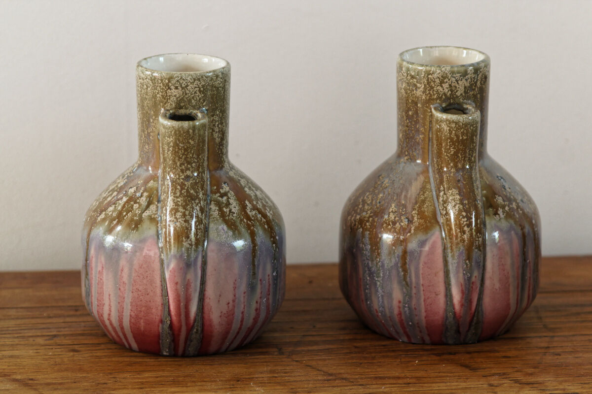 Pair of earthenware art deco vases