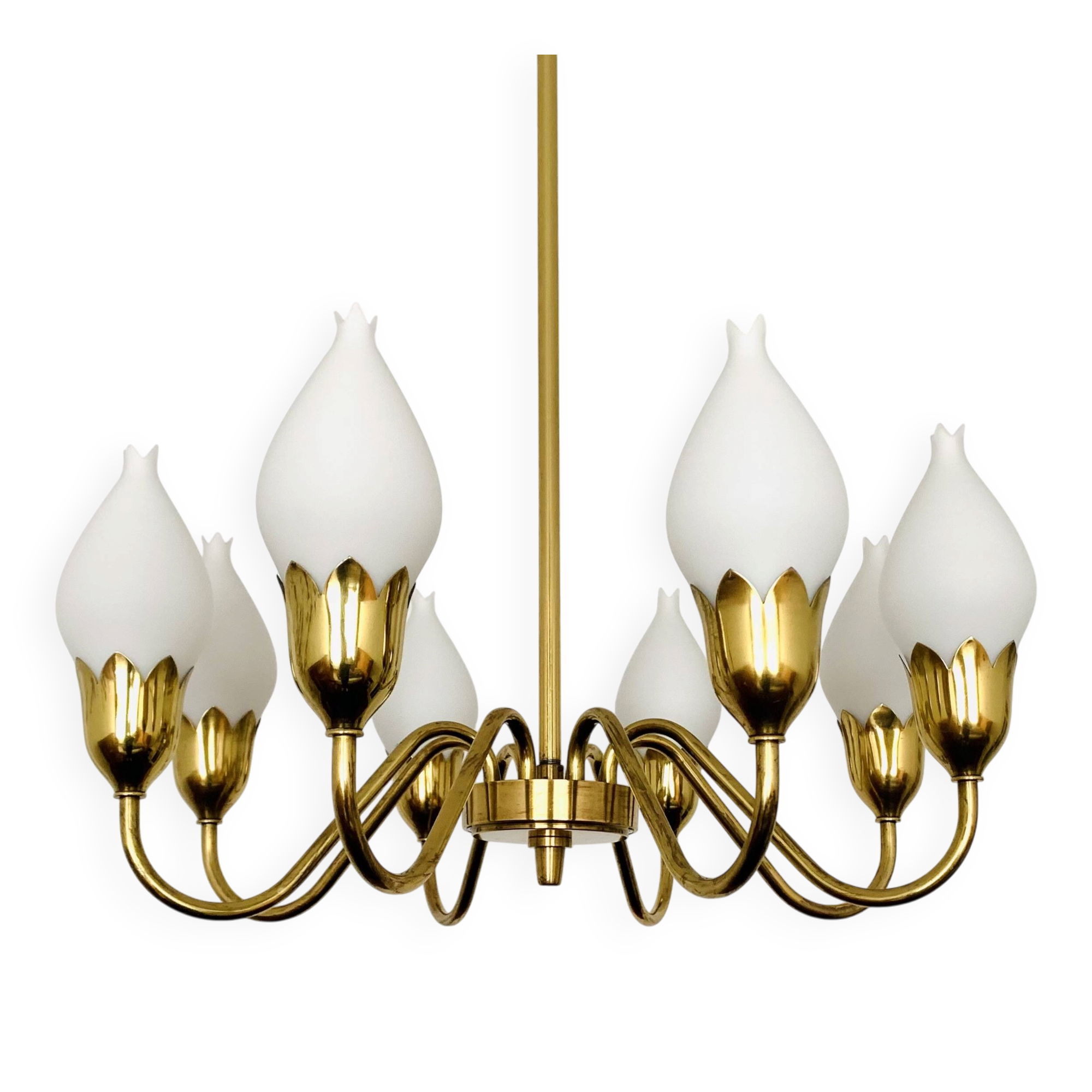 Danish Brass Chandelier by Fog and Morup