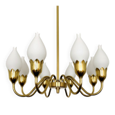 Danish Brass Chandelier by Fog and Morup