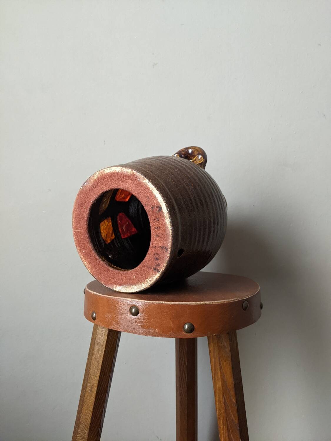 Vintage table lamp base Accolay brutalist country decoration