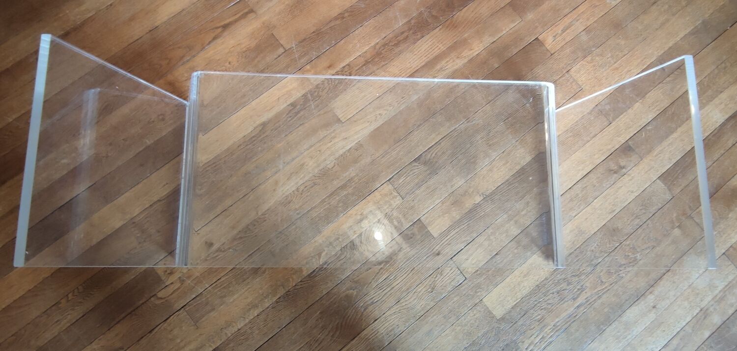 20th century design plexiglass magazine holder coffee table