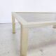 Vintage coffee table 1970s brushed metal smoked glass