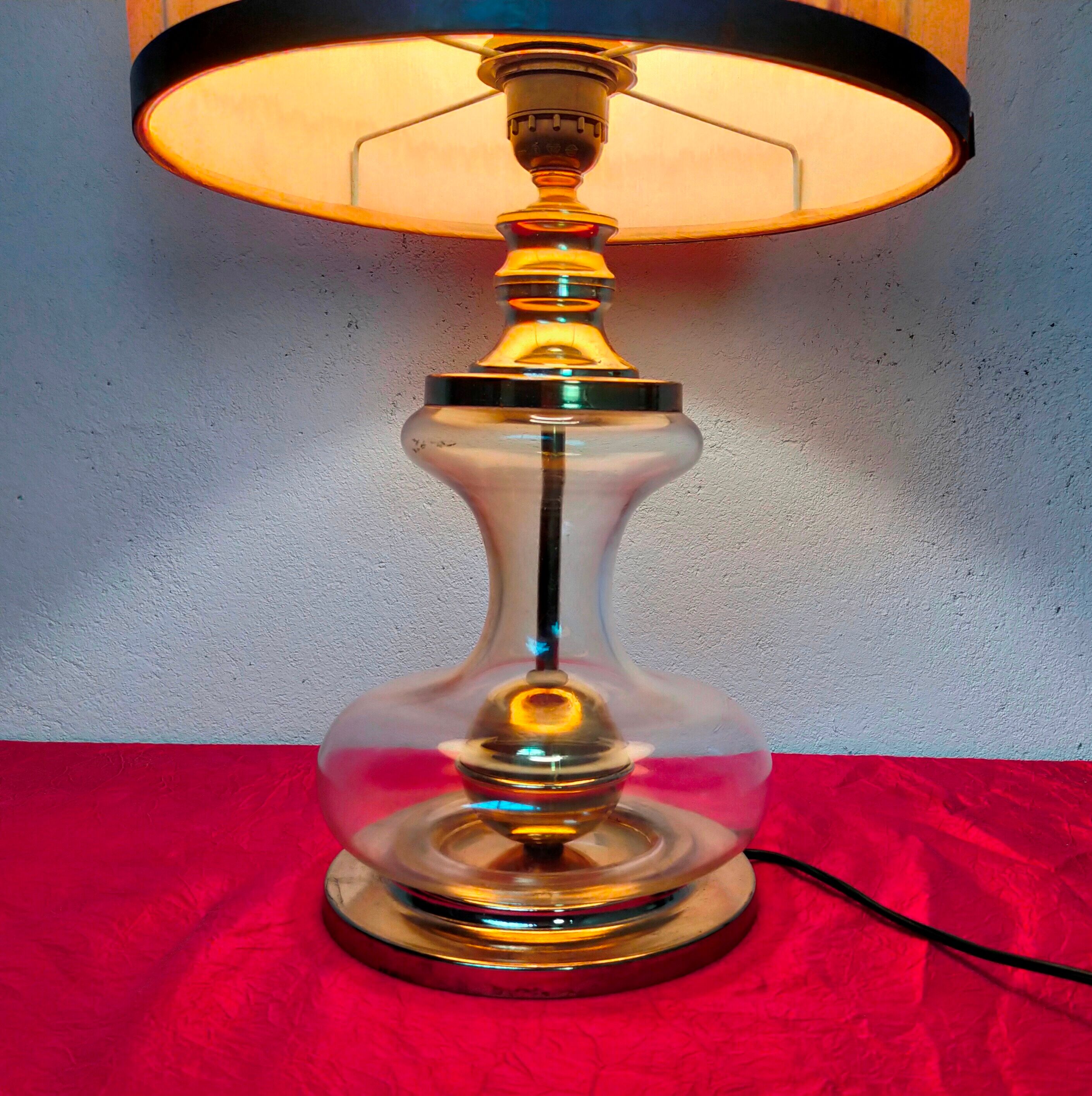 Richard Essig designer lamp in glass and gold metal